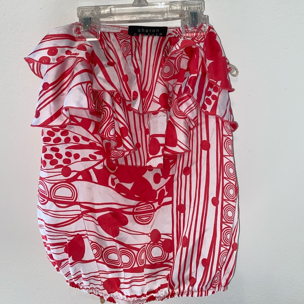 pink & white tube top